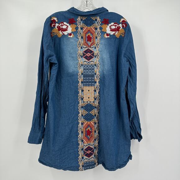 ANDREE BY UNIT Tops - Andree by Unit Womens Boho Top Size L‎ Embroidered Southwestern Hippie Festival